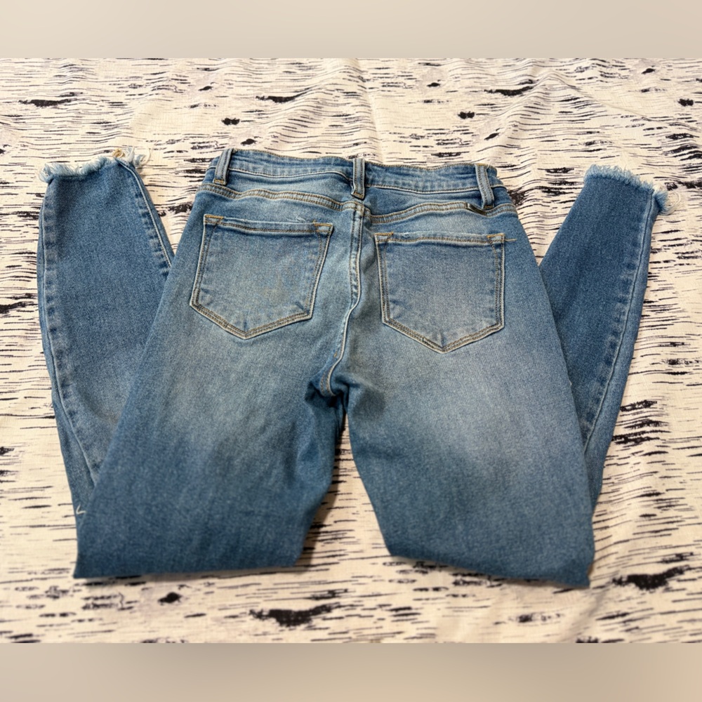 KanCan Medium Blue Button-Fly Skinny Jeans - Picture 7 of 8